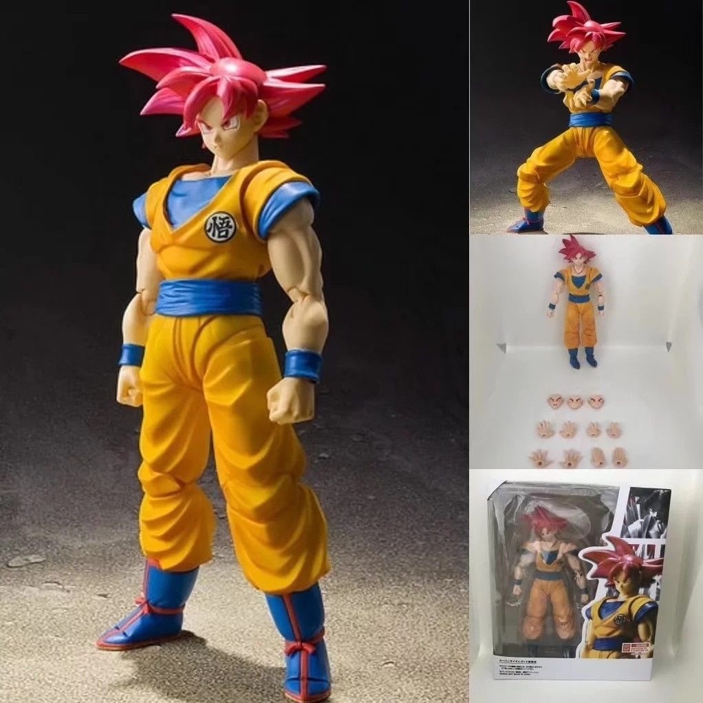 Dragon Ball Z Son Goku Anime Action Figure Movable red hair With box