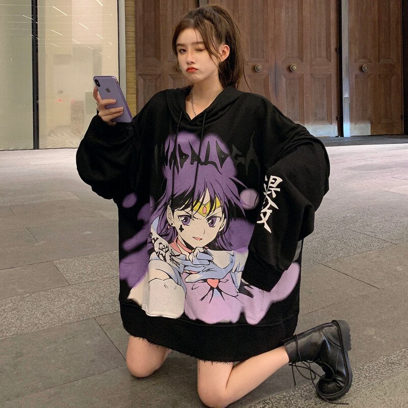 Anime girl in outlet oversized sweater