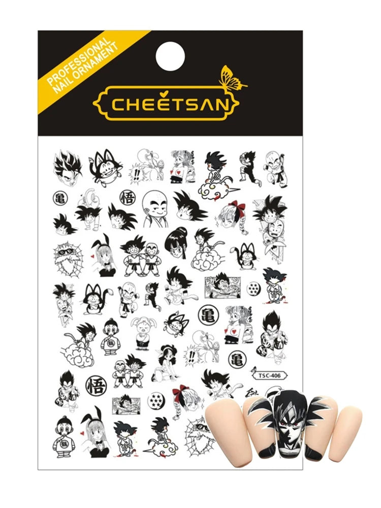 Dragonball Anime Acrylic Nails Sticker