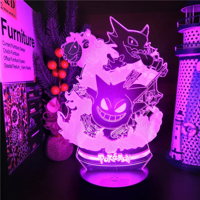 Pokemon Gengar Lamp LED Night Light 7colors Gengar