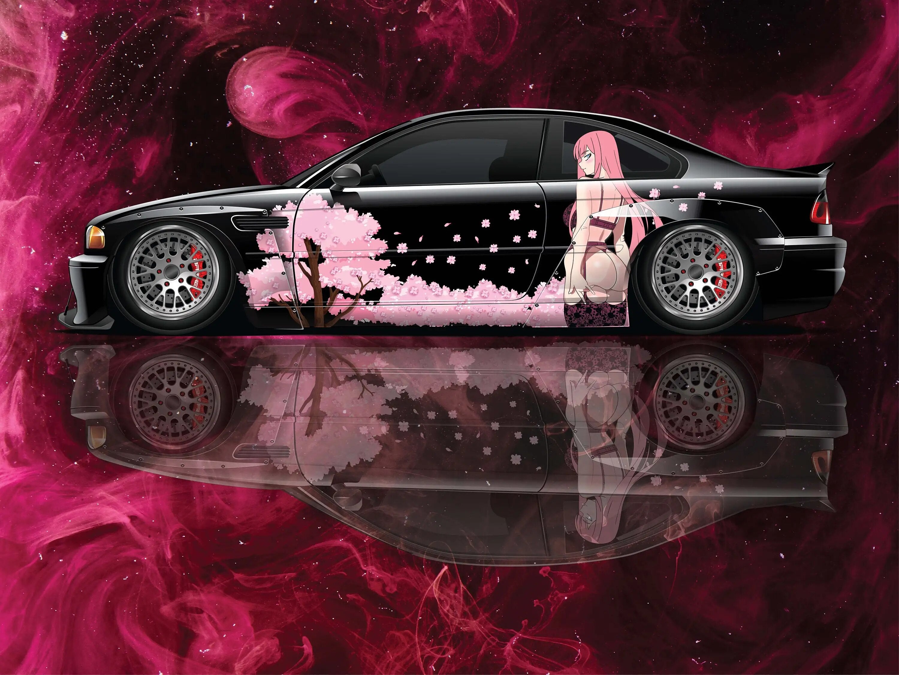 Anime, vehicle, red eye, transport, umbrella, people, car, hot, wheel, anime  girl, HD wallpaper | Peakpx