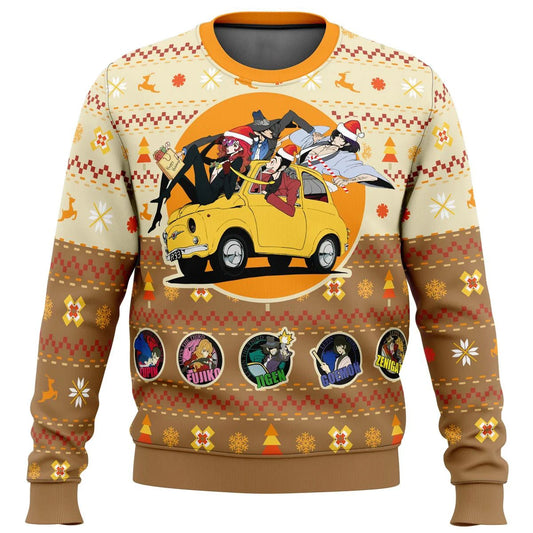 Lupin The 3rd Ugly Christmas Sweater Orange