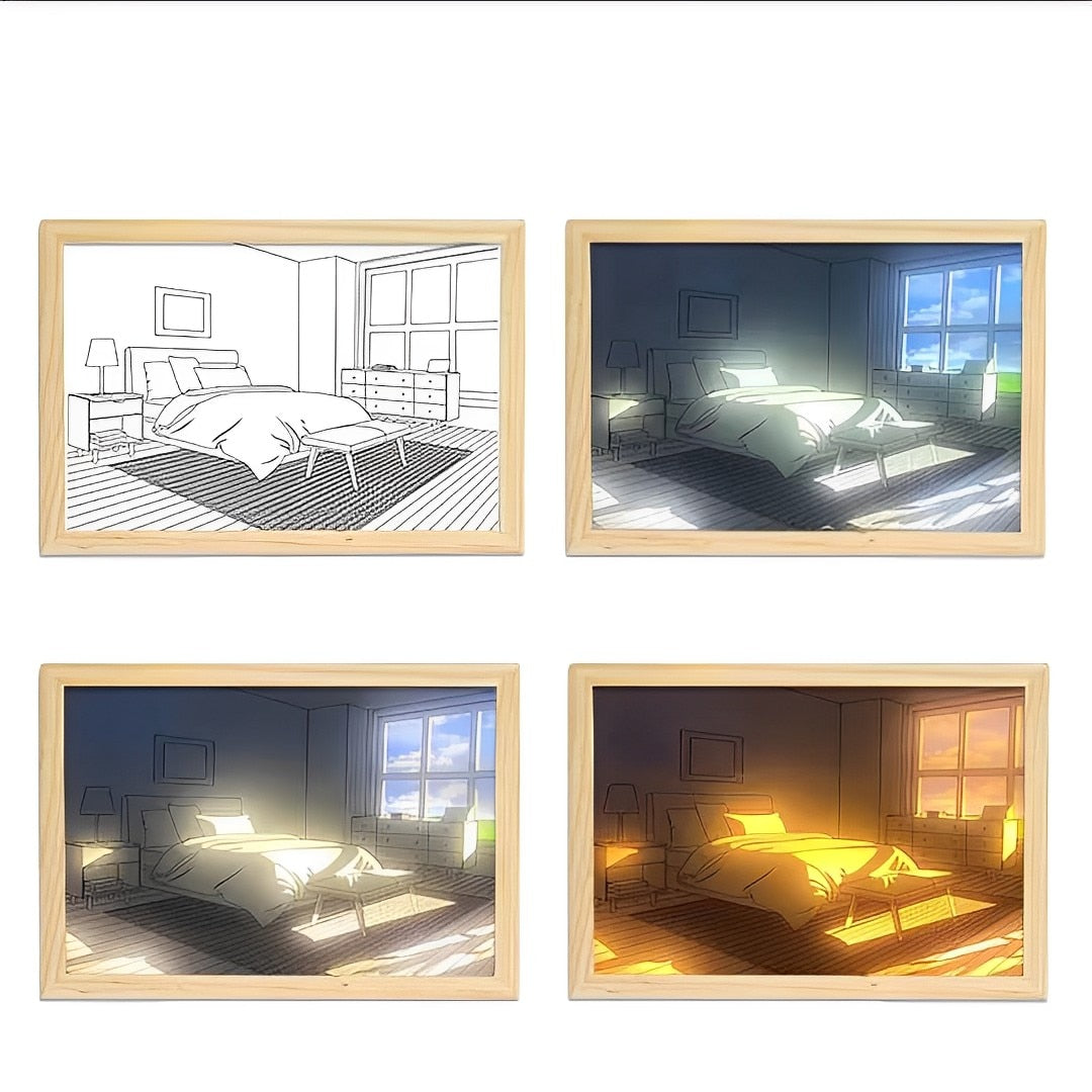 Anime Scene Led Light Painting Bedroom
