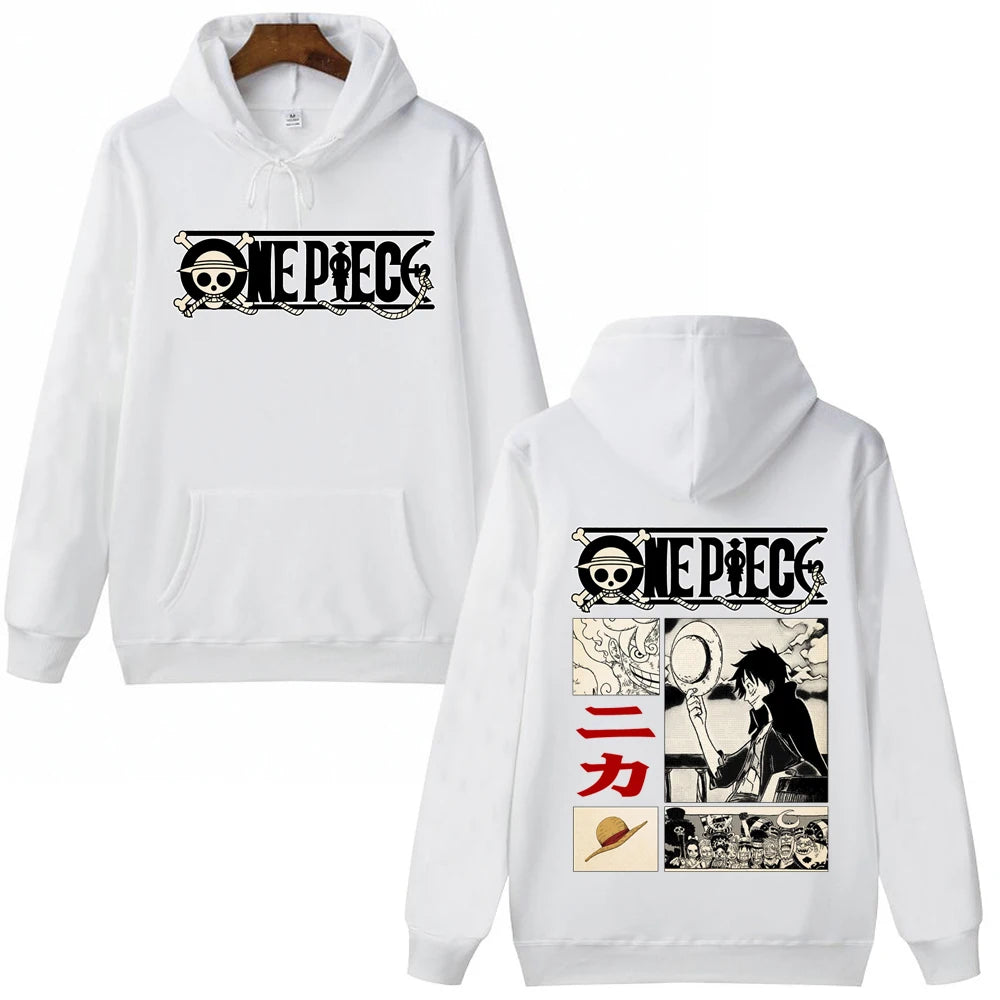 One Piece Characters Hoodie white
