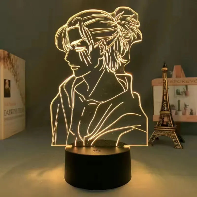 Levi Ackerman Anime Acrylic 3D Lamp 2 18CM Warm white
