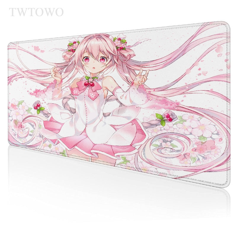 Pink Anime Kawaii Girl Large Gaming Mouse Pad 4