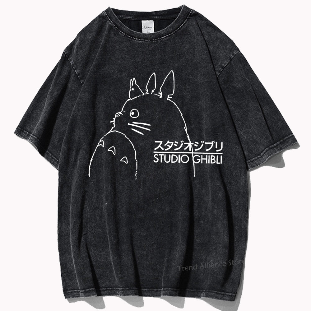 Studio Ghibli T shirt Washed Black5