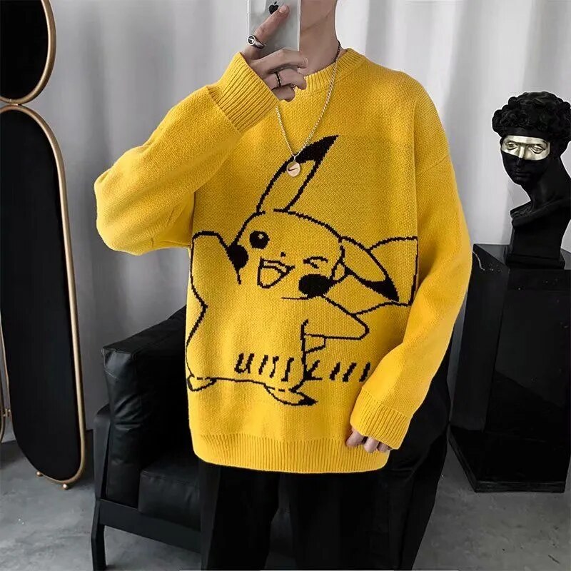 Pokemon Pikachu Pullover Sweater Yellow