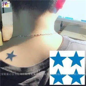 JoJo's Bizarre Adventure Star Temporary Tattoo Two in blue one size