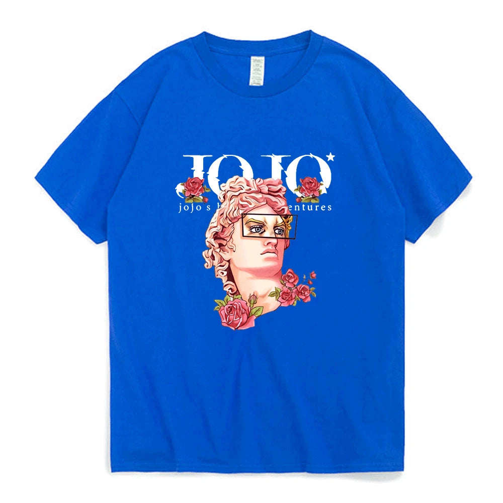Jojo Bizarre Adventure Greek Design T Shirt Blue