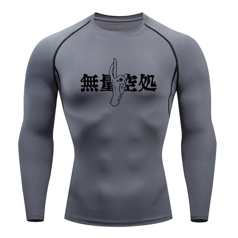 Jujutsu Kaisen Design Gym Fit Tshirt Gray 1