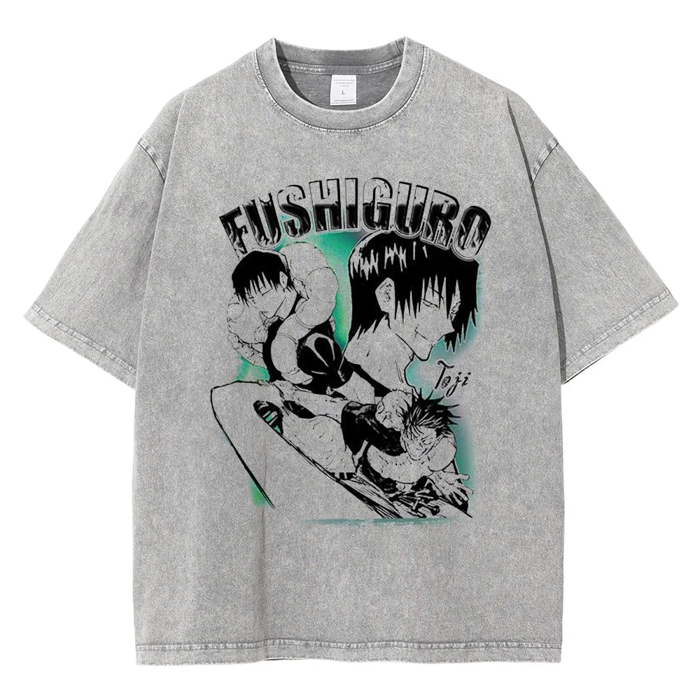 Jujutsu Kaisen Character Print Tshirt Gray 3