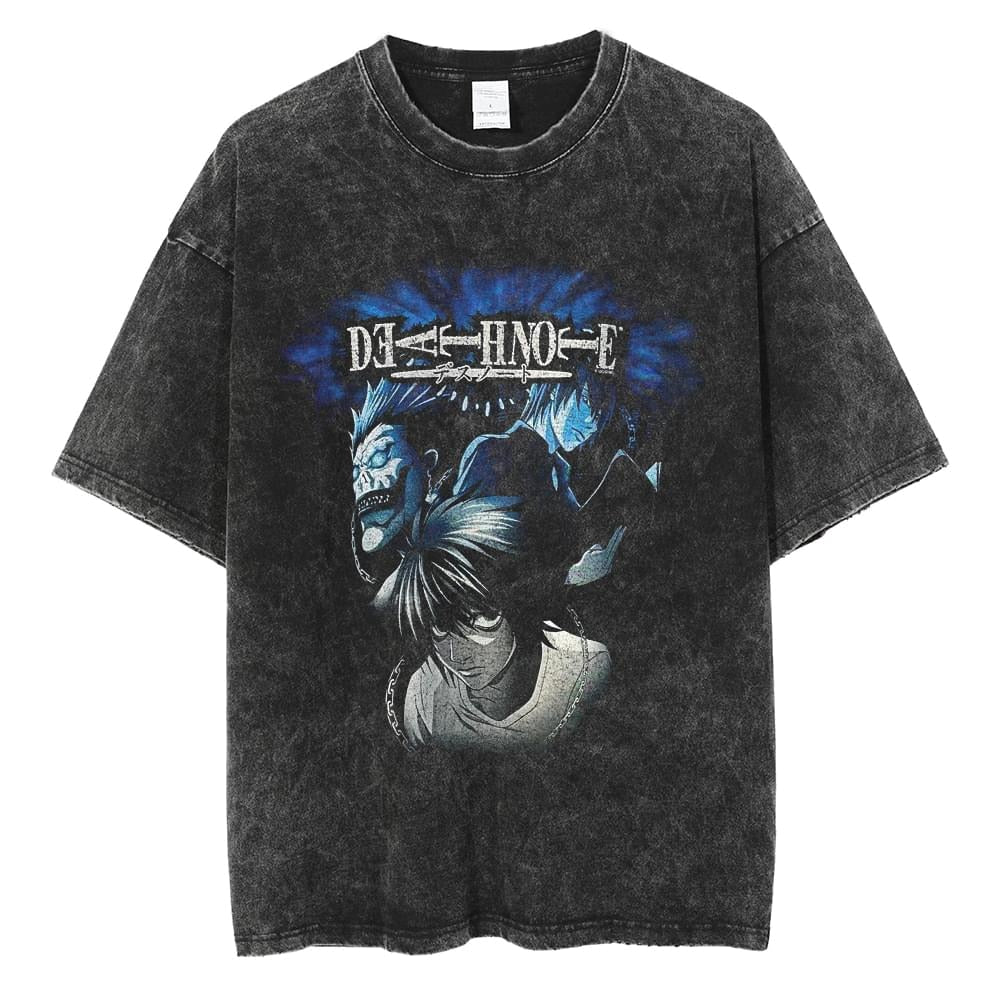 Death Note Washed T Shirt | High Quality Anime Printed Tshirt 