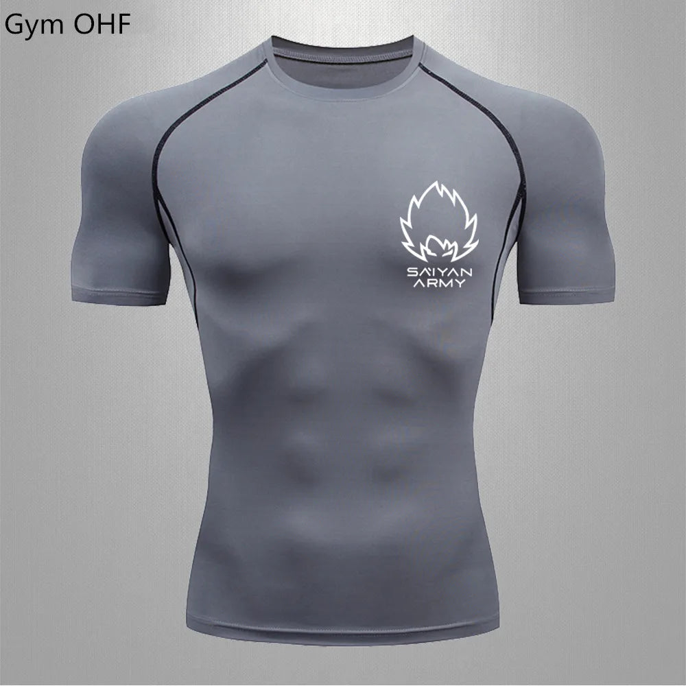 Goku Gym Fit T Shirt gray