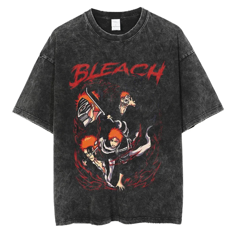 Kurosaki Ichigo Bleach Washed Tshirt Black 6