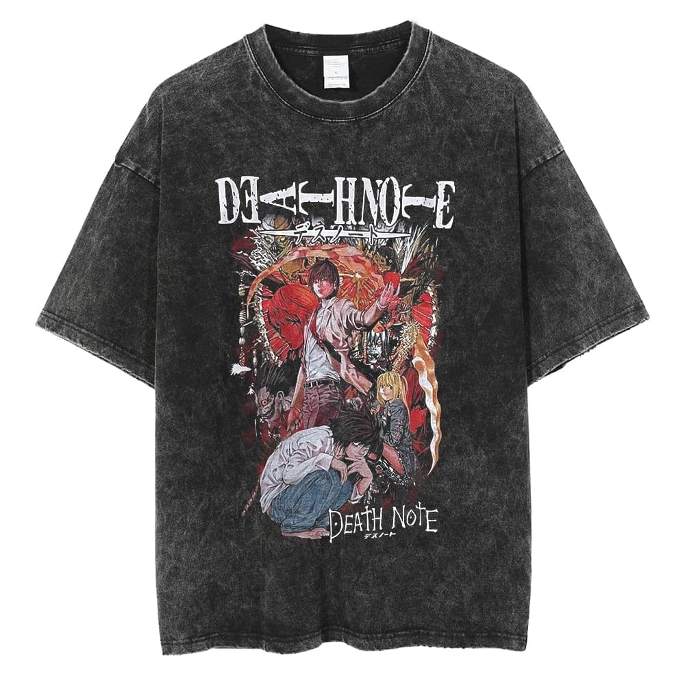 Death Note Washed T Shirt | High Quality Anime Printed Tshirt