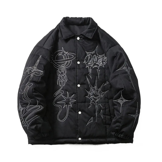 Celestial Embroidery Puffer Jacket