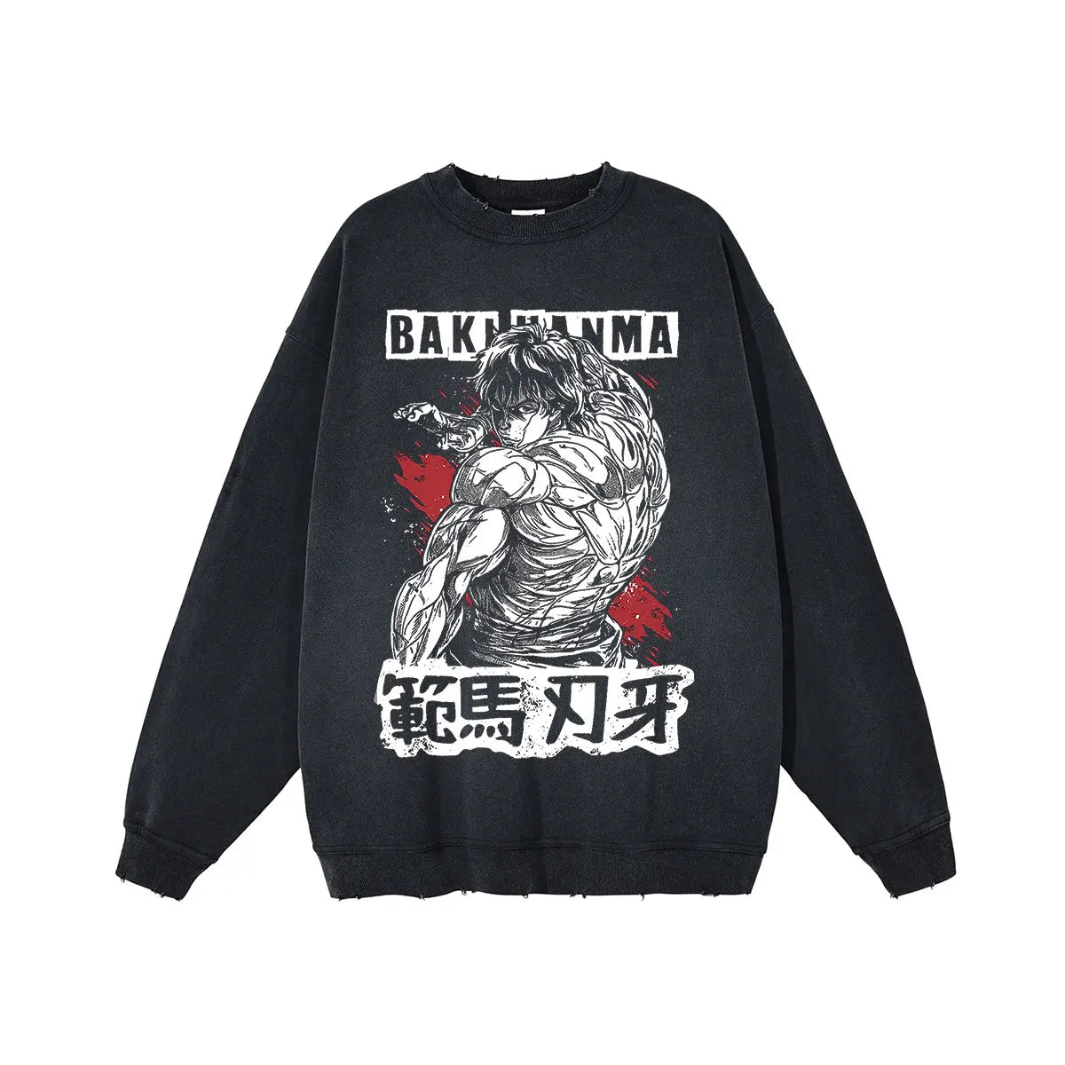 Baki Hanma Crew Neck Sweatshirt Black9