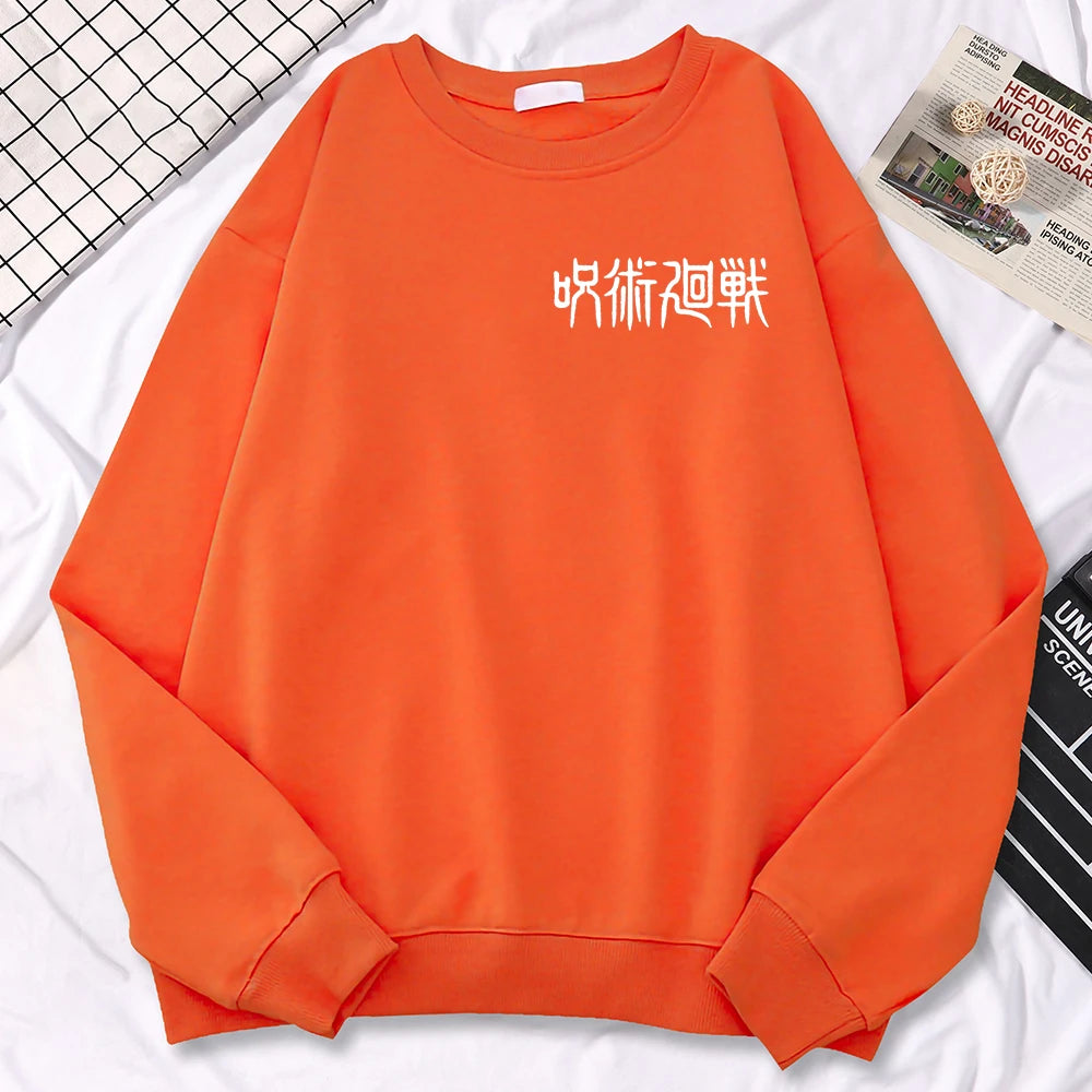 Jujutsu Kaisen Anime Print Sweatshirt Orange