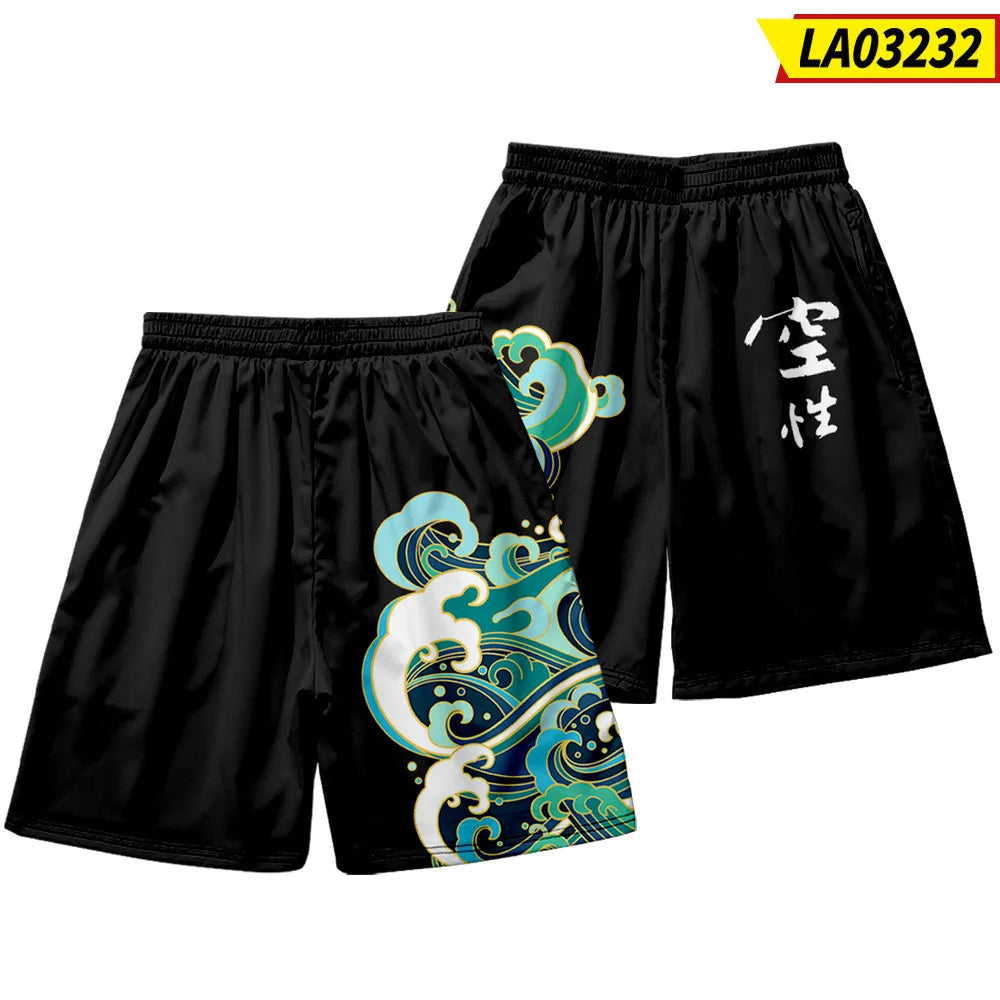 Japanese Style Fox Print Shorts Style 6
