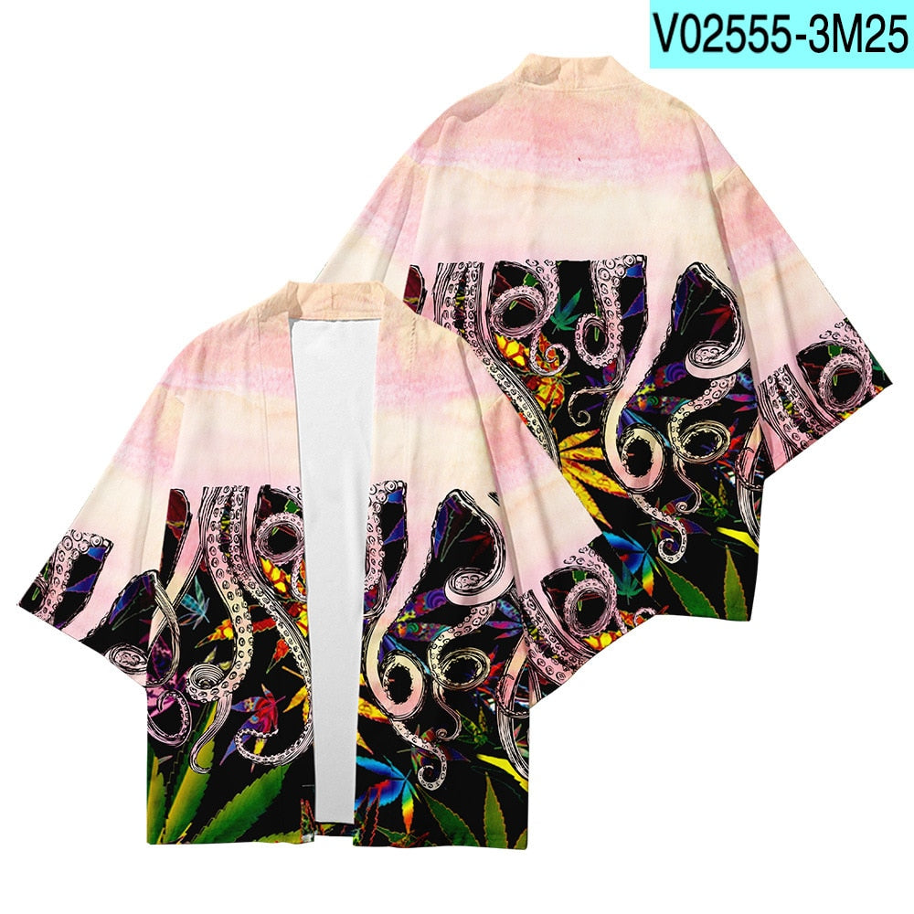 Japanese Octopus Style Kimono Dress Style 7