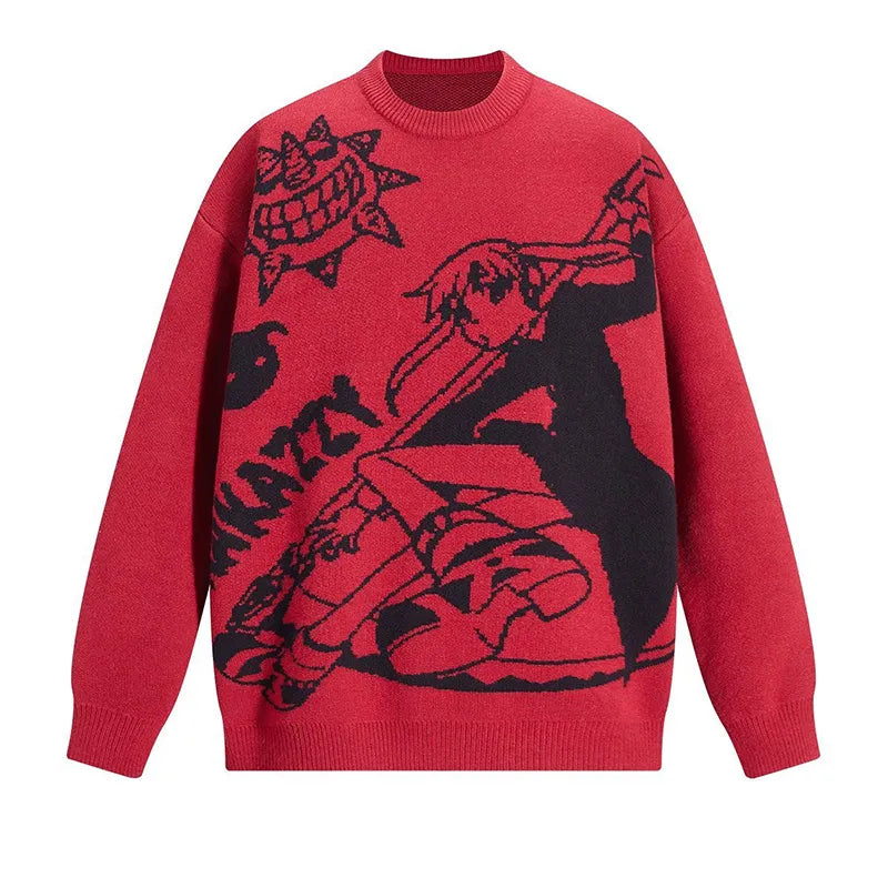 Soul Eater Oversized Sweater Red