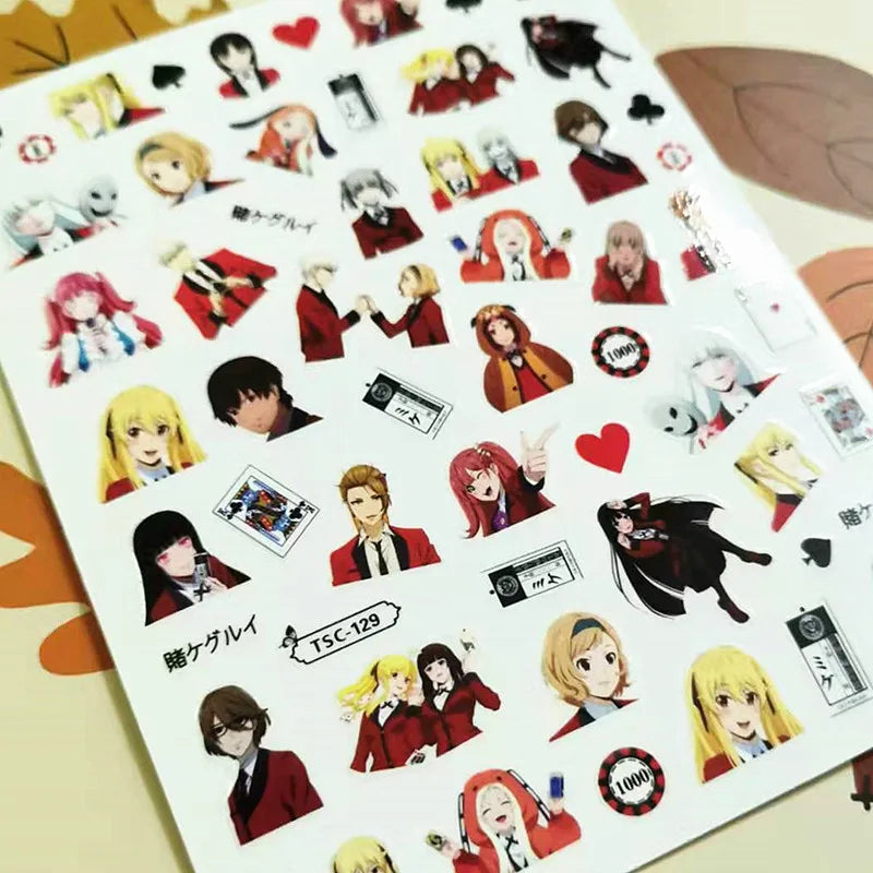 Kakegurui Design Anime Acrylic Nails Sticker Style 2