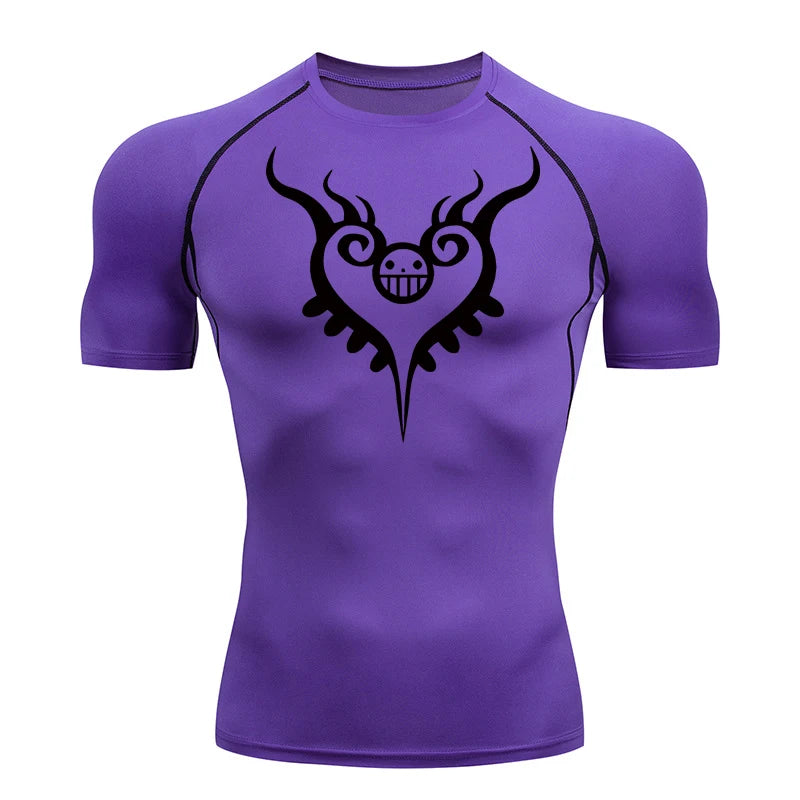 Onepiece Anime Gym Fit Tshirt Purple 2