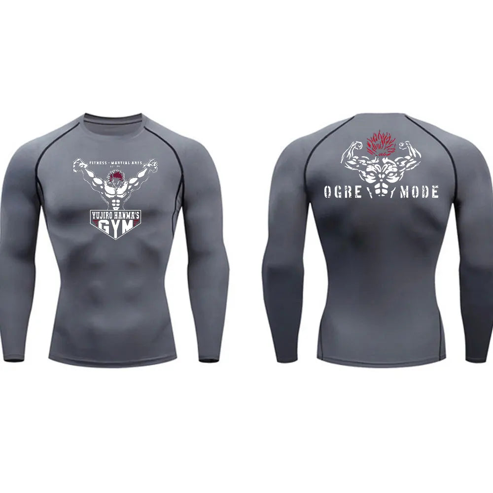 Baki Orge Mode Gym Fit Tshirt grey3