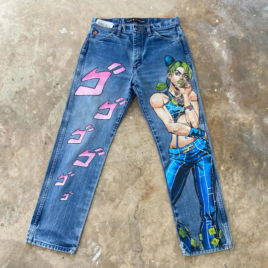 Jojo's Bizarre Adventure Denim Jeans Style 1