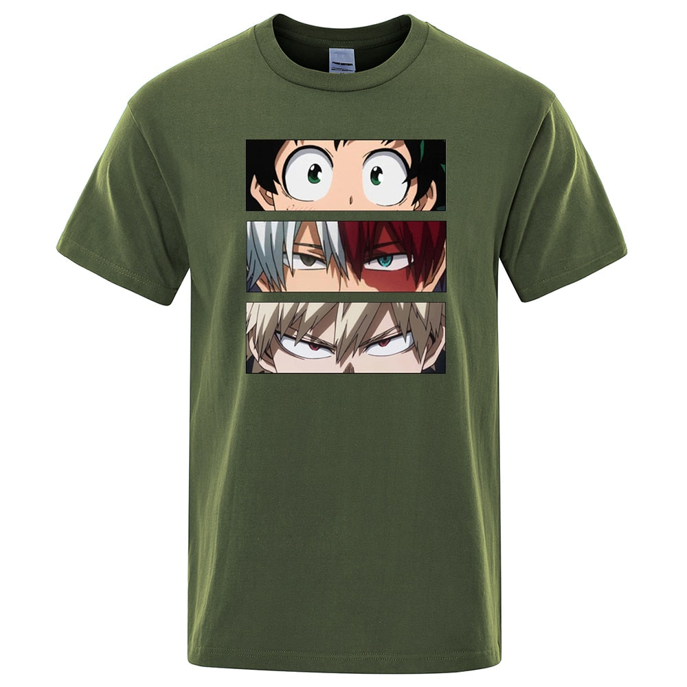 My Hero Academia Printed Anime T Shirt Dark Green