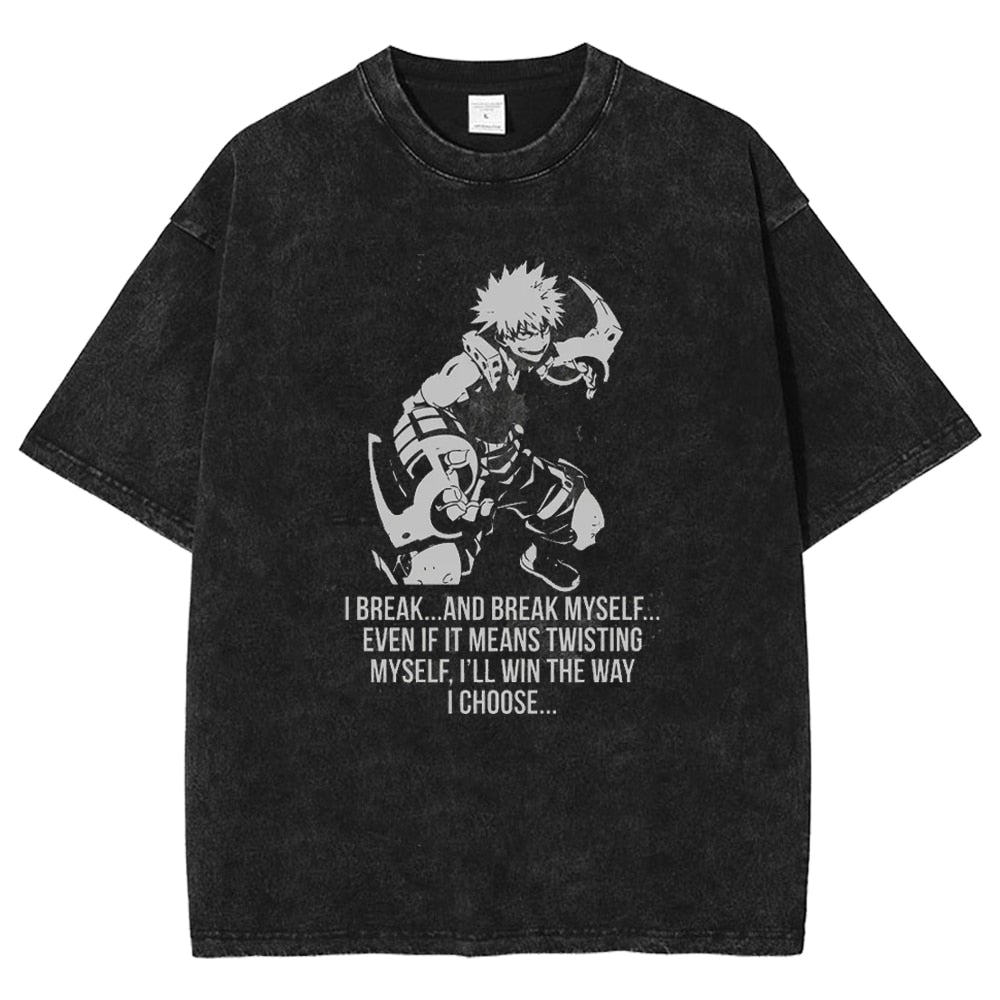 Boku no Hero Academia Vintage Washed T Shirt Black13