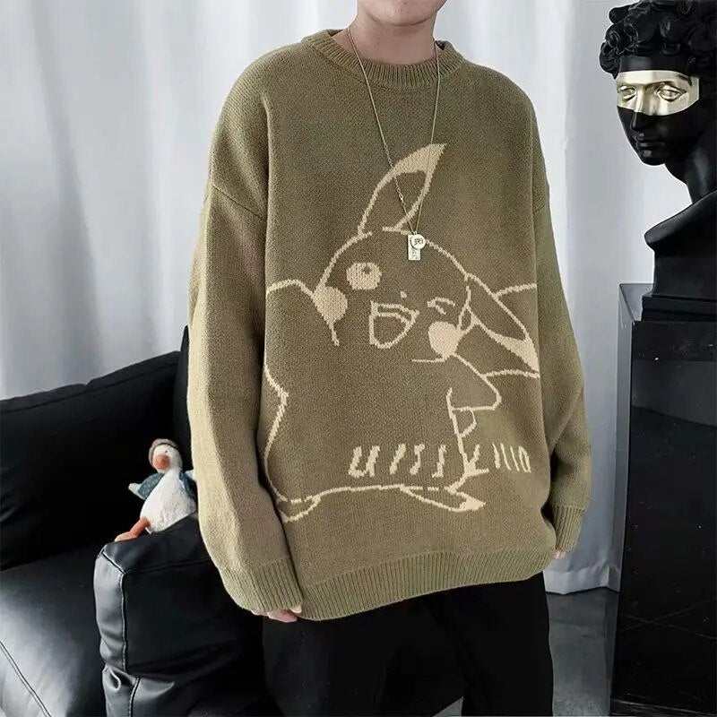 Pokemon Pikachu Pullover Sweater Green