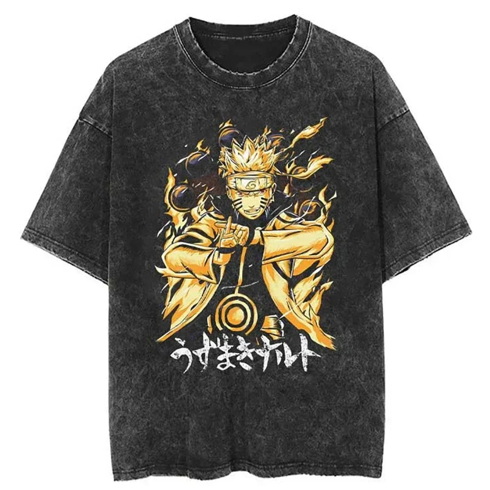 Naruto Kurama Vintage Tshirt BEIGE