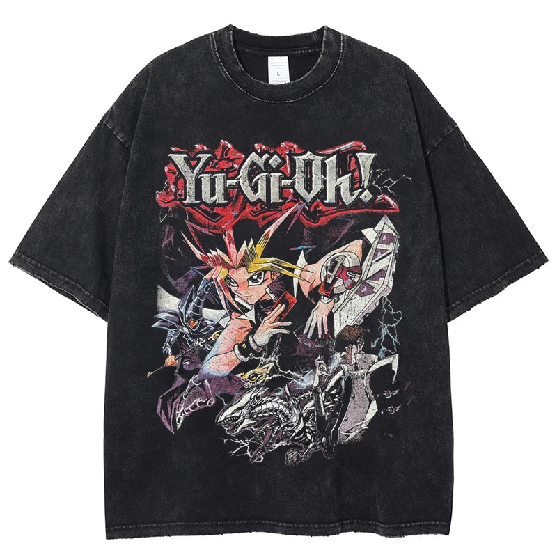 Anime Yu Gi Oh Vintage Washed T-shirt Black 2