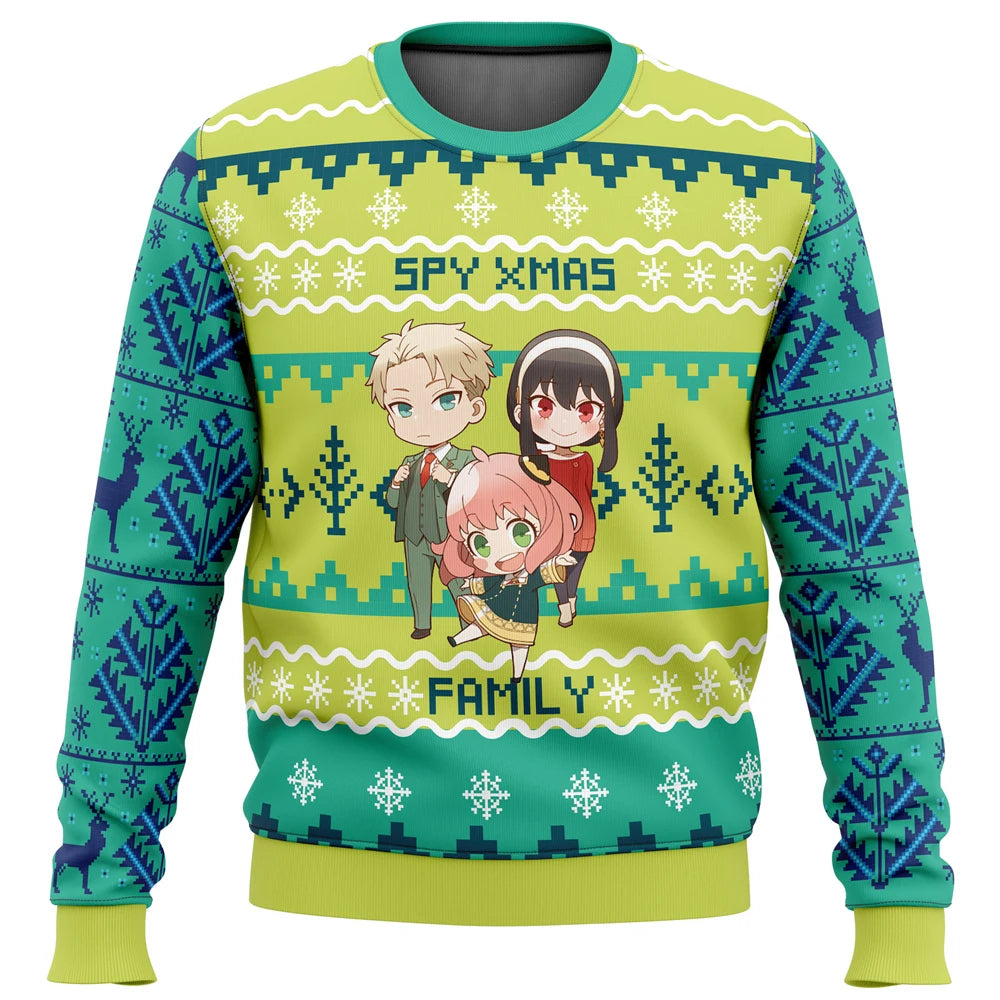 Spy X Family Ugly Christmas Sweater Green