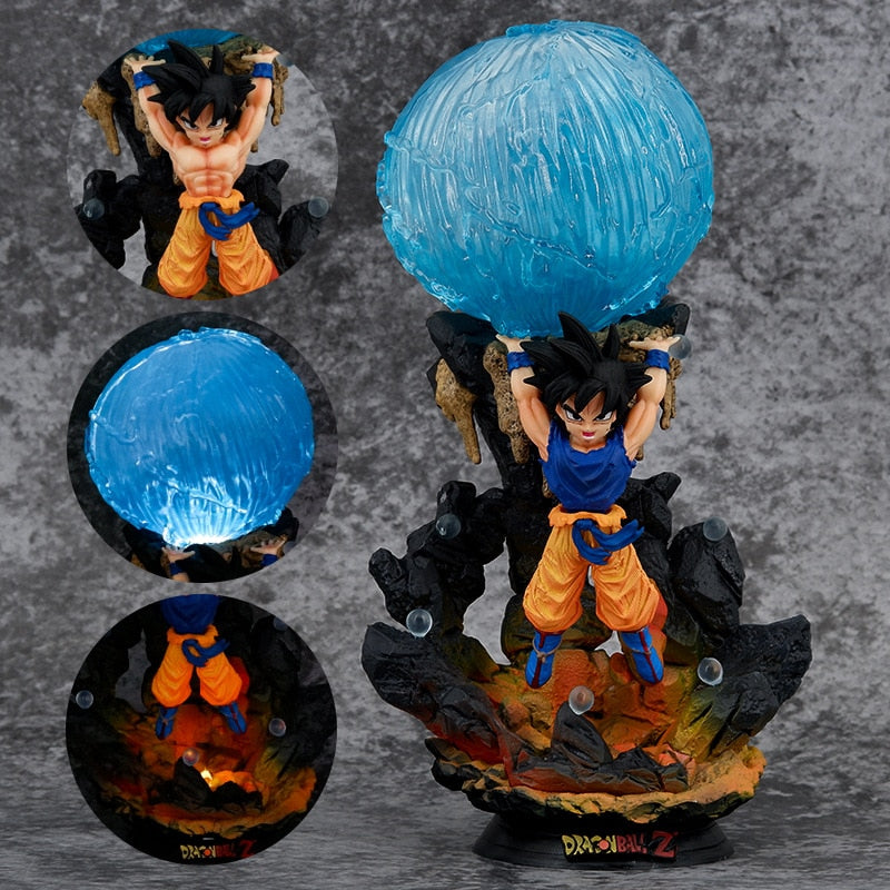 Dragon Ball Z Son Goku Frieza Spirit Bomb LED Anime Figure Son Goku with Box