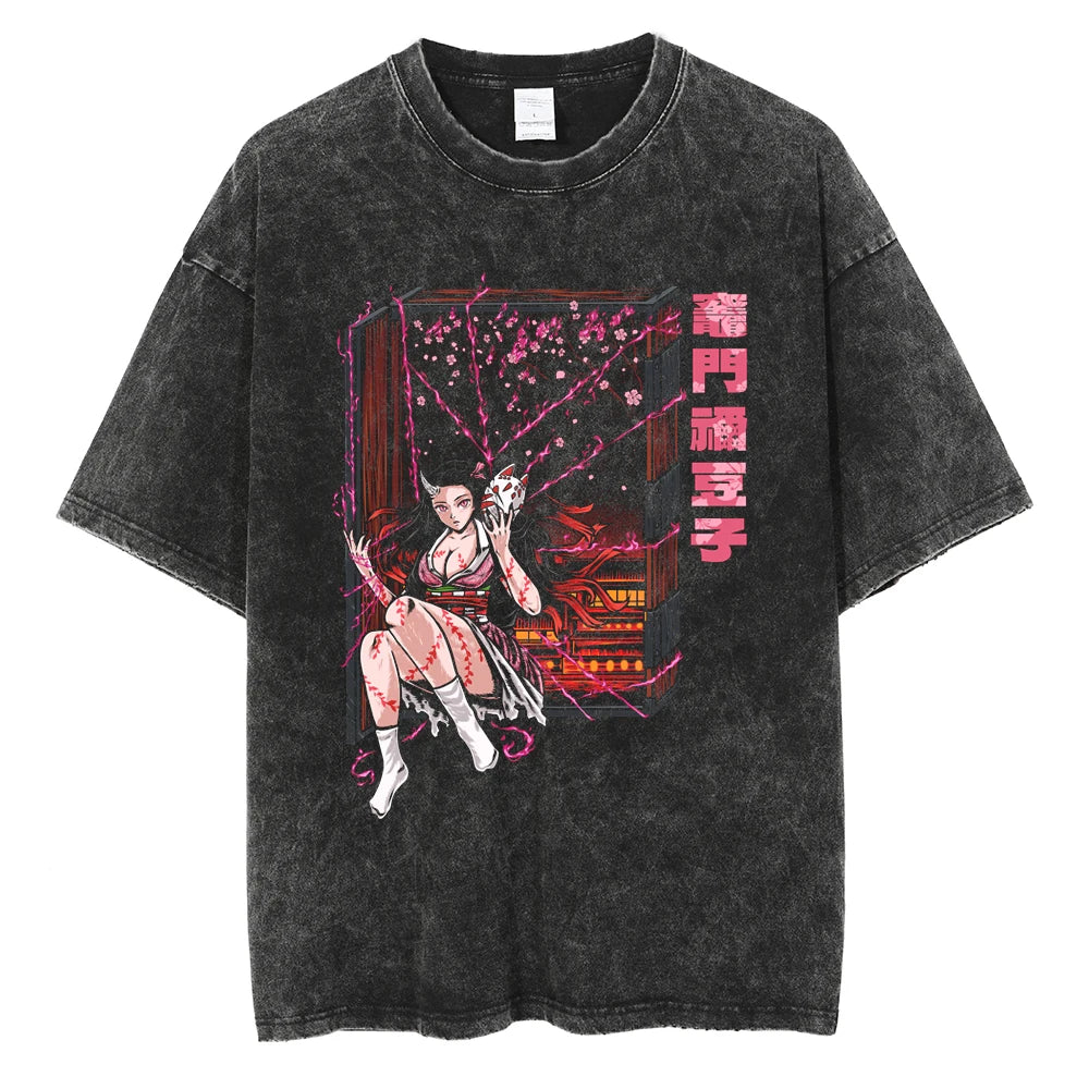 Demon Slayer Rengoku Vintage Tshirt Black 14