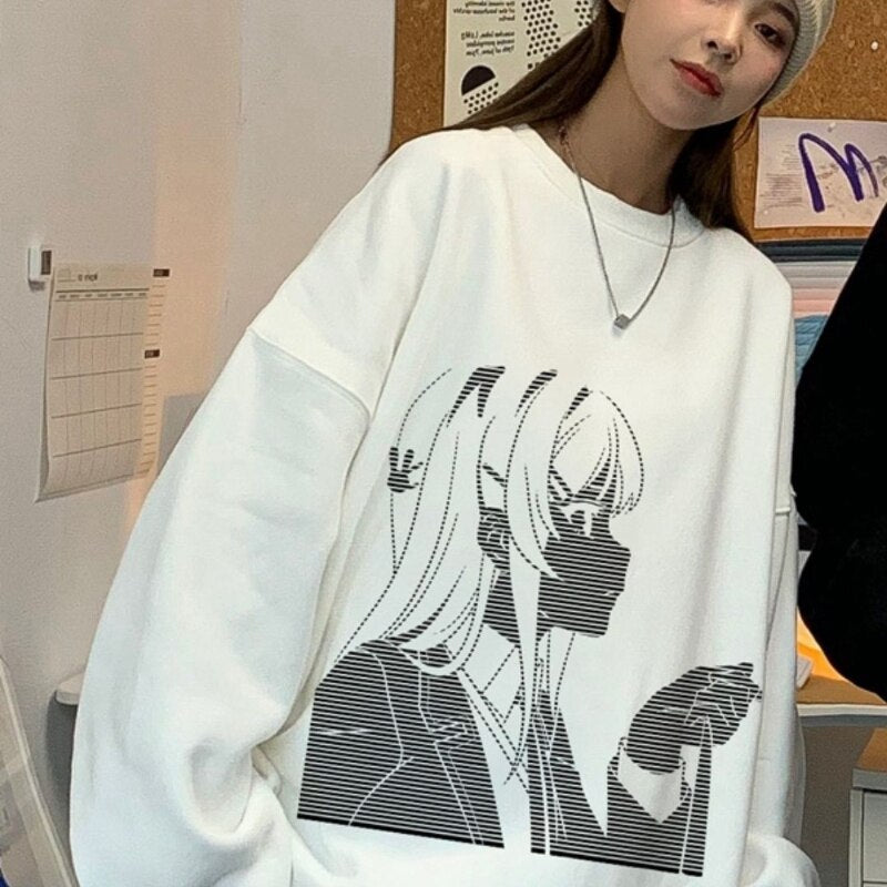 Anime Printed Sweater White4
