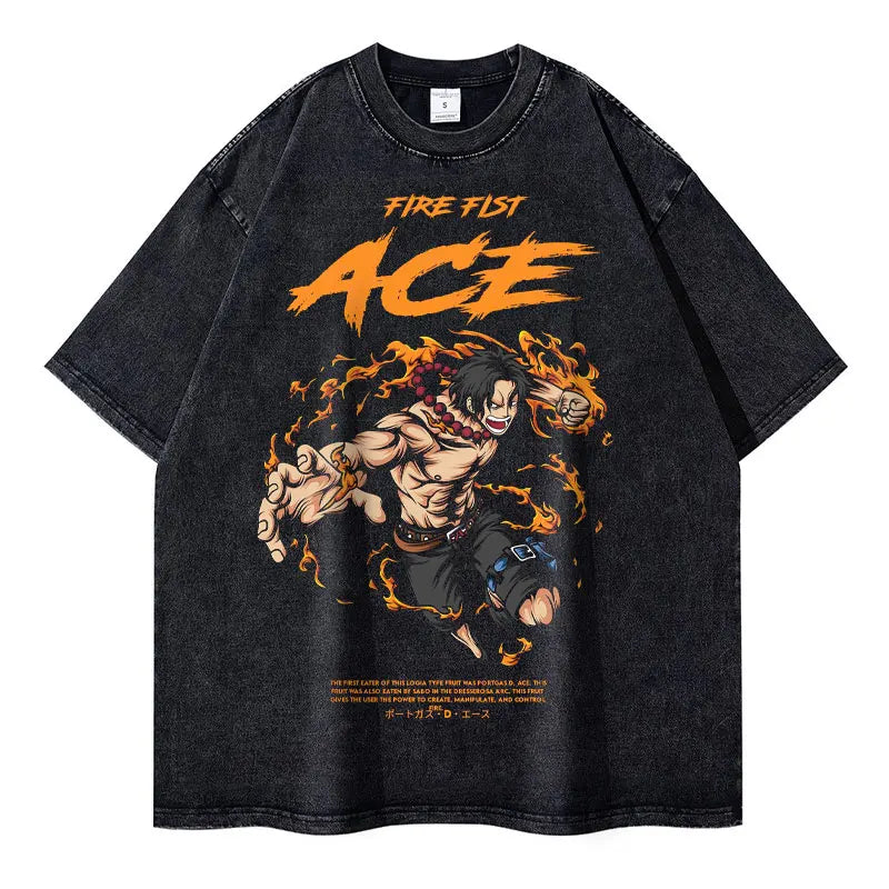 One Piece Portgas D Ace Vintage T-shirt 9