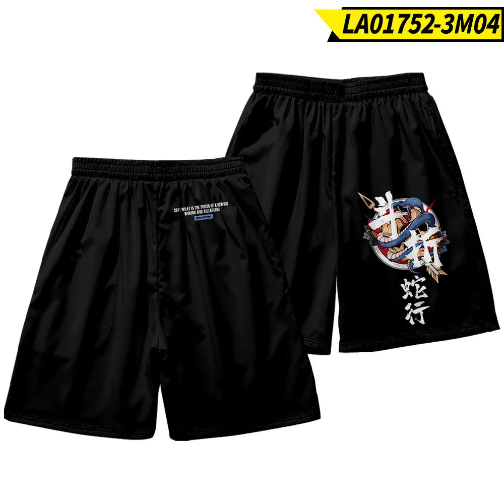 Japanese Style Fox Print Shorts