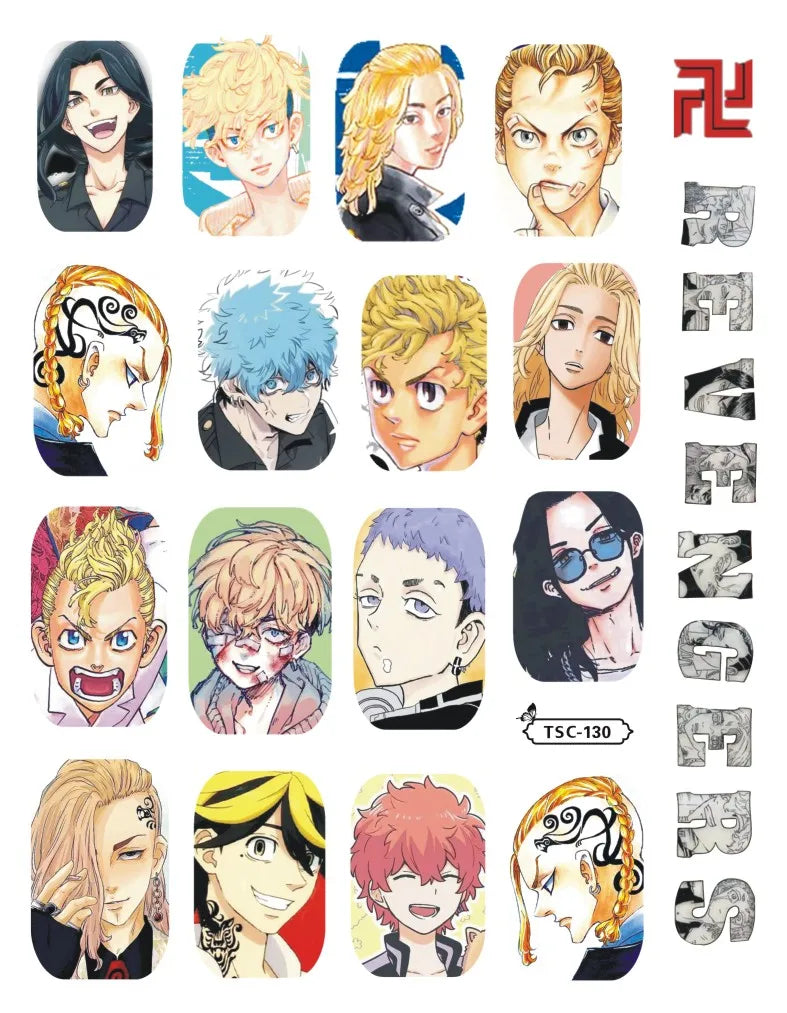 Tokyo Revengers Manga Acrylic Nails Sticker Style 6