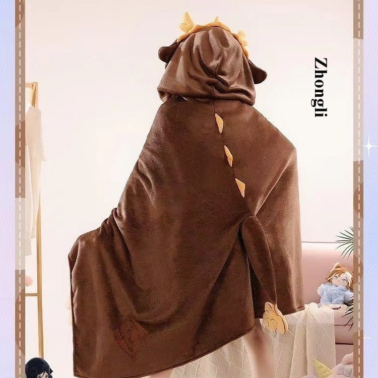 Genshin Impact Zhongli Hu Tao Wearable Blanket Hoodie 4 One Size