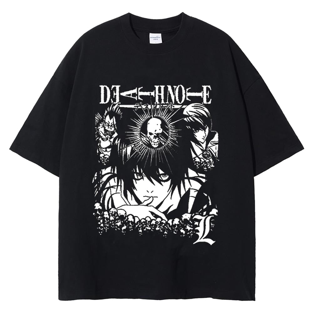 Death Note Washed T Shirt | High Quality Anime Printed Tshirt 