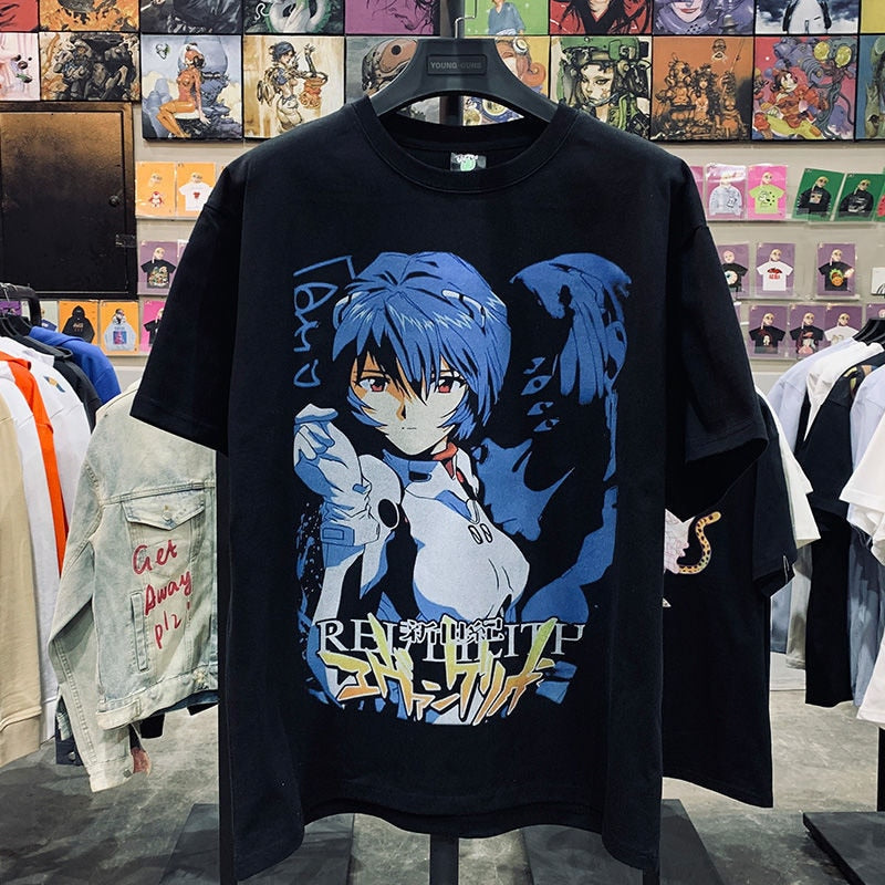 Rei Ayanami Neon Genesis Anime T Shirt Black