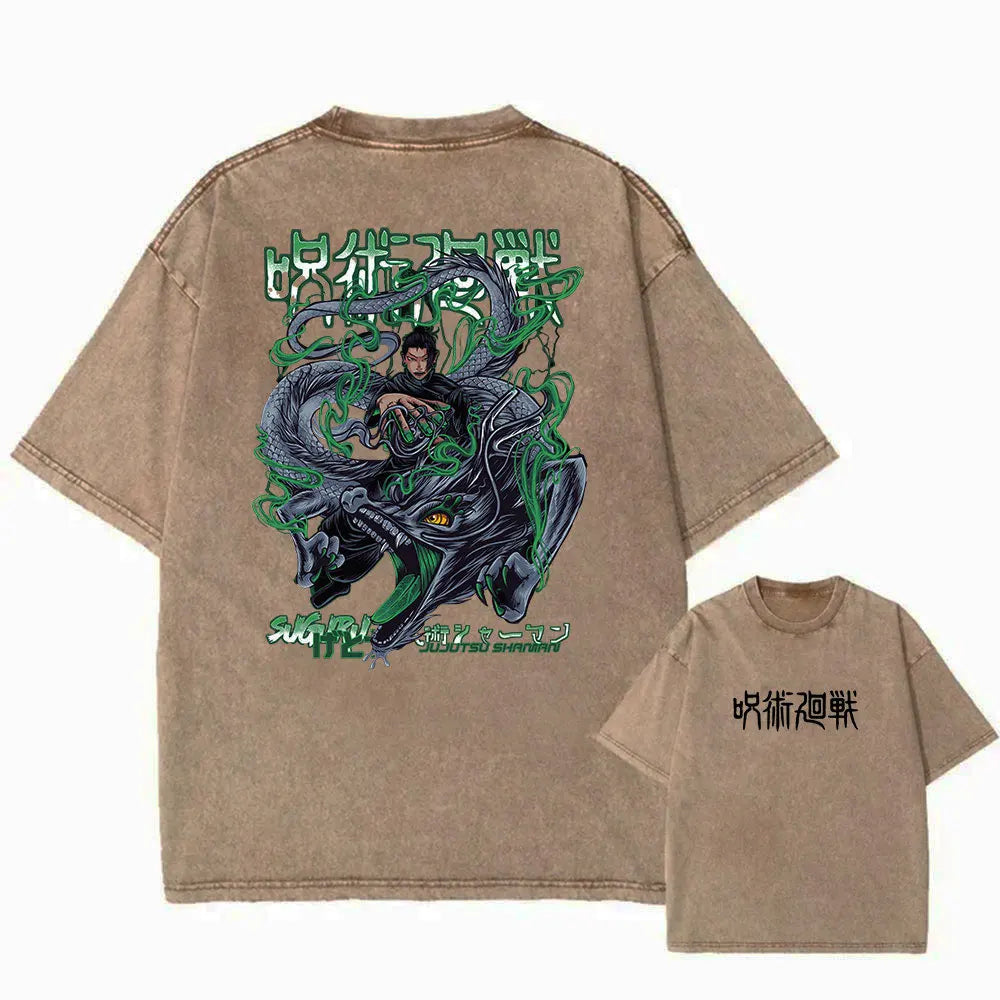 Jujutsu Kaisen Itadori vs Sukuna Vintage Wash T-Shirt Style 10