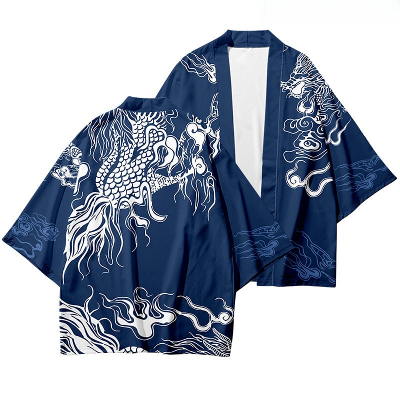 Japanese Style Dragon Kimono Dress