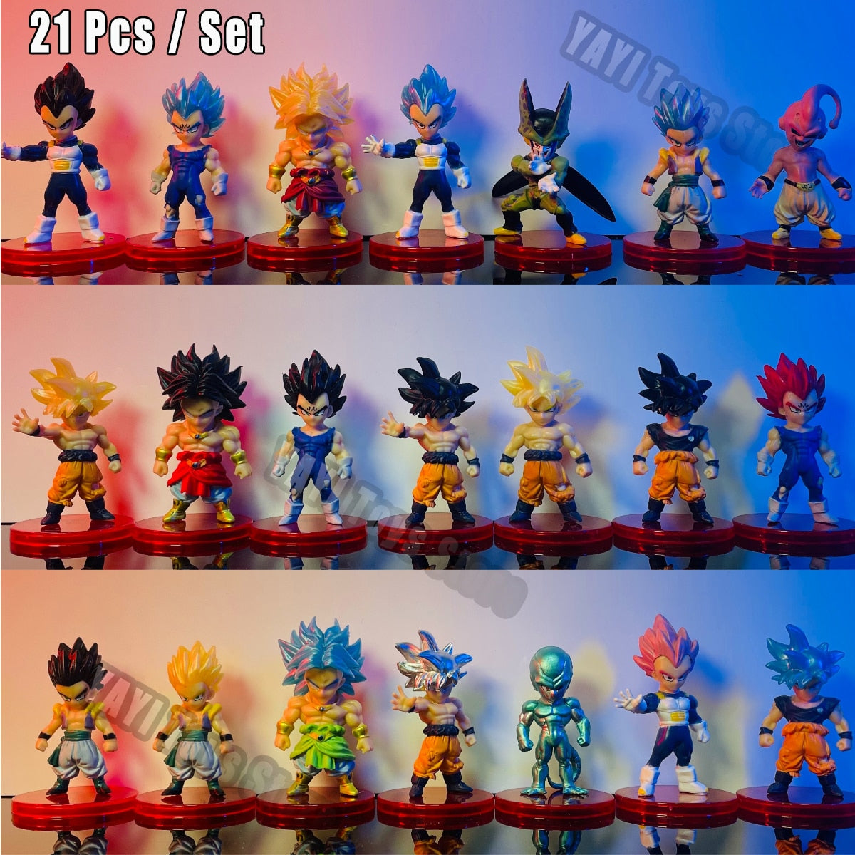 Kit Completo 21 Action Figures Dragon Ball Z