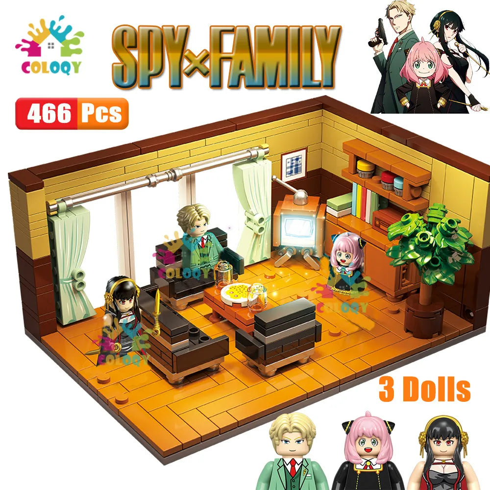 Anime Spy x Family Living Room Building Blocks Original Box