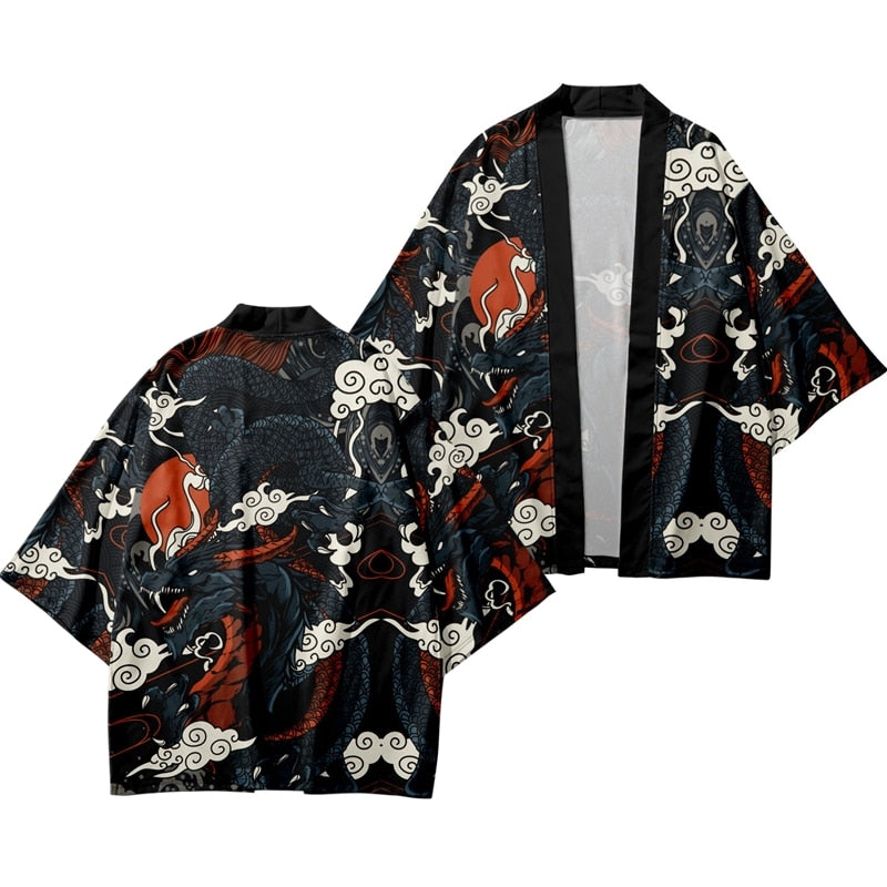 Japanese Style Dragon Kimono Dress 3
